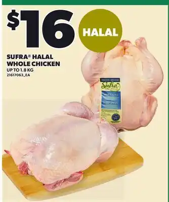 Loblaws SUFRA HALAL WHOLE CHICKEN, UP TO offer