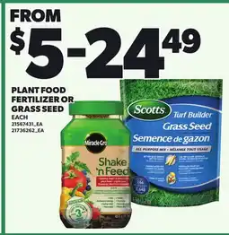 Loblaws PLANT FOOD FERTILIZER OR GRASS SEED, EACH offer