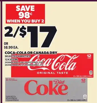 Loblaws COCA-COLA OR CANADA DRY offer