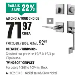 BMR CLENCHE  WINDSOR  offer
