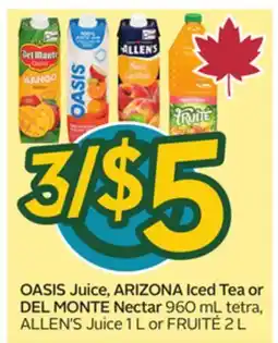 Sobeys Juice, Iced Tea or Nectar 960 mL tetra, Juice 1 L or 2 L offer