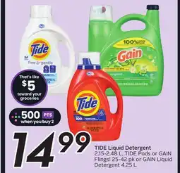 Sobeys Liquid Detergent 2.15-2.48 L, Pods or Flings! 25-42 pk or Liquid Detergent 4.25 L offer