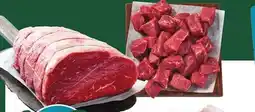 Sobeys Fresh Boneless Cross Rib Pot Roast, Family Size Simmering Steak or Boneless Beef Stewing Cubes offer