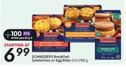 Sobeys SCHNEIDERS Breakfast Sandwiches or Egg Bites offer