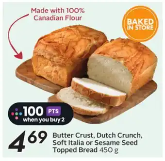 Sobeys Butter Crust, Dutch Crunch, Soft Italia or Sesame Seed Topped Bread offer