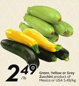 Sobeys Green, Yellow or Grey Zucchini offer