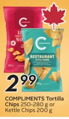 Sobeys COMPLIMENTS Tortilla Chips 250-280 g or Kettle Chips 200 g offer