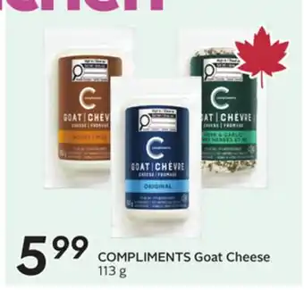 Sobeys COMPLIMENTS Goat Cheese offer