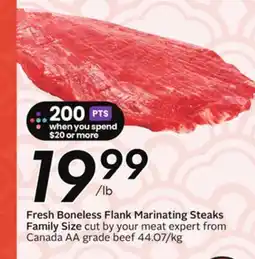Sobeys Fresh Boneless Flank Marinating Steaks Family Size offer