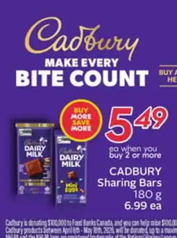 Sobeys CADBURY Sharing Bars offer