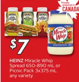Sobeys Miracle Whip Spread 650-890 mL or Picnic Pack 3x375 mL offer