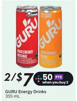 Sobeys GURU Energy Drinks offer