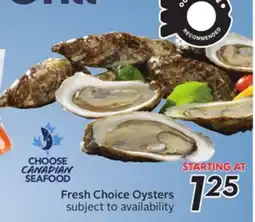 Sobeys Fresh Choice Oysters offer