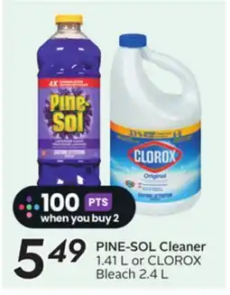 Sobeys PINE-SOL Cleaner 1.41 L or CLOROX Bleach 2.4 L offer