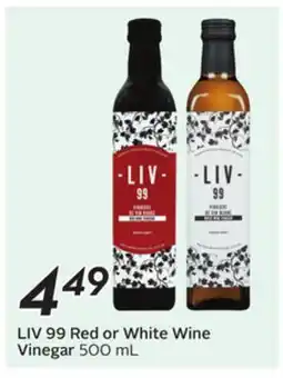 Sobeys LIV 99 Red or White Wine Vinegar offer