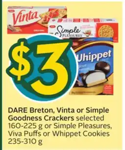 Sobeys DARE Breton, Vinta or Simple Goodness Crackers offer
