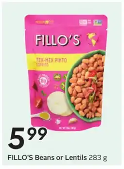 Sobeys FILLO'S Beans or Lentils offer