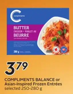 Sobeys COMPLIMENTS BALANCE or Asian-Inspired Frozen Entrées offer