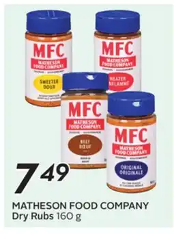 Sobeys MATHESON FOOD COMPANY Dry Rubs offer