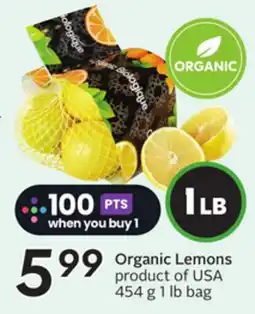 Sobeys Organic Lemons offer