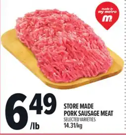 Metro STORE MADE PORK SAUSAGE MEAT offer