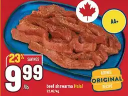 Marché Adonis beef shawarma Halal offer