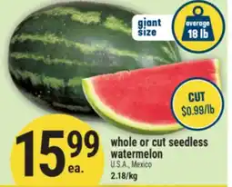 Marché Adonis whole or cut seedless watermelon offer