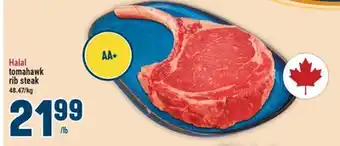 Marché Adonis Halal tomahawk rib steak offer