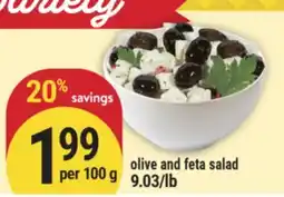 Marché Adonis olive and feta salad offer