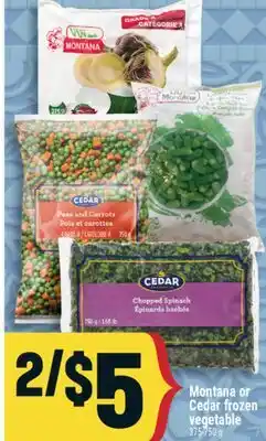 Marché Adonis Montana or Cedar frozen vegetable offer