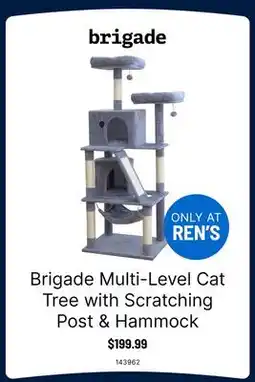 Ren’s Pets Depot Brigade Multi-Level Cat Tree with Scratching Post & Hammock offer