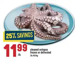 Marché Adonis cleaned octopus frozen or defrosted offer
