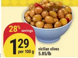 Marché Adonis sicilian olives offer