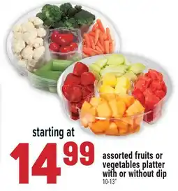 Marché Adonis Assorted fruits or vegetables platter with or without dip offer
