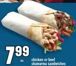 Marché Adonis chicken or beef shawarma sandwiches offer
