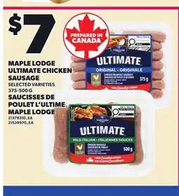 Independent Grocer MAPLE LODGE ULTIMATE CHICKEN SAUSAGE offer