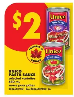 No Frills UNICO PASTA SAUCE offer
