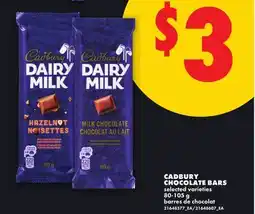 No Frills CADBURY CHOCOLATE BARS offer