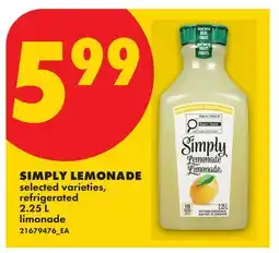No Frills SIMPLY LEMONADE offer
