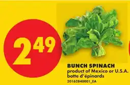 No Frills BUNCH SPINACH offer