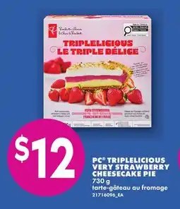 No Frills PC TRIPLELICIOUS VERY STRAWBERRY CHEESECAKE PIE offer