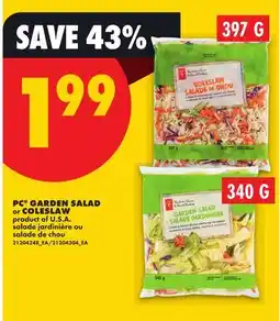 No Frills PC GARDEN SALAD or COLESLAW offer