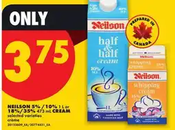 No Frills NEILSON 5% /10% 1 L or 18%/35% 473 mL CREAM offer