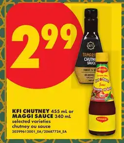 No Frills KFI CHUTNEY, 455 ML OR MAGGI SAUCE, 340 ML offer