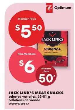 No Frills JACK LINK'S MEAT SNACKS offer