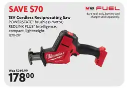 Home Hardware 18V Cordless Reciprocating Saw offer
