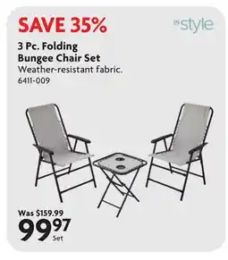 Home Hardware 3 Pc. Folding Bungee Chair Set offer