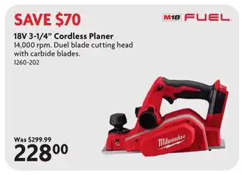 Home Hardware 18V 3-1/4 Cordless Planer offer