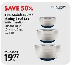 Home Hardware 3 Pc. Stainless Steel Mixing Bowl Set offer
