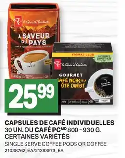 L'Intermarché CAPSULES DE CAFÉ INDIVIDUELLES, 30 UN. OU CAFÉ, 800 - 930 G | SINGLE SERVE COFFEE PODS OR COFFEE offer